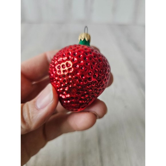 Vintage strawberry glass ornament set Xmas tree Columbia - Picture 9 of 14